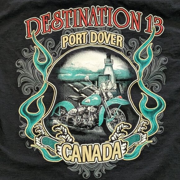 2014 Port Dover Friday the 13th Biker Destination 13 Lighthouse T-Shirt XXL - Picture 2 of 4
